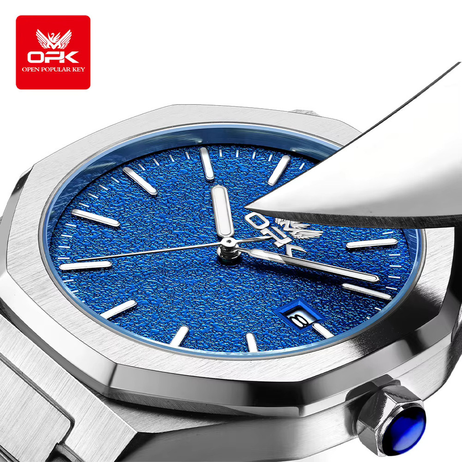 OPK Armbanduhr, Quarz, Edelstahl, Blau, Herren - Bild 5
