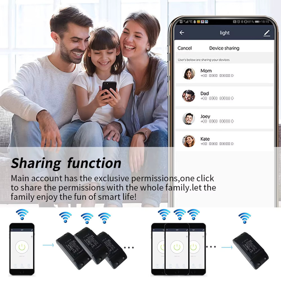 Szaoju Universeller WLAN Smart Lichtschalter mit Timer-Funktion, kompatibel mit SmartLife App, Alexa und Google Home, drahtlose Fernbedienung für dein Smart Home - Bild 5