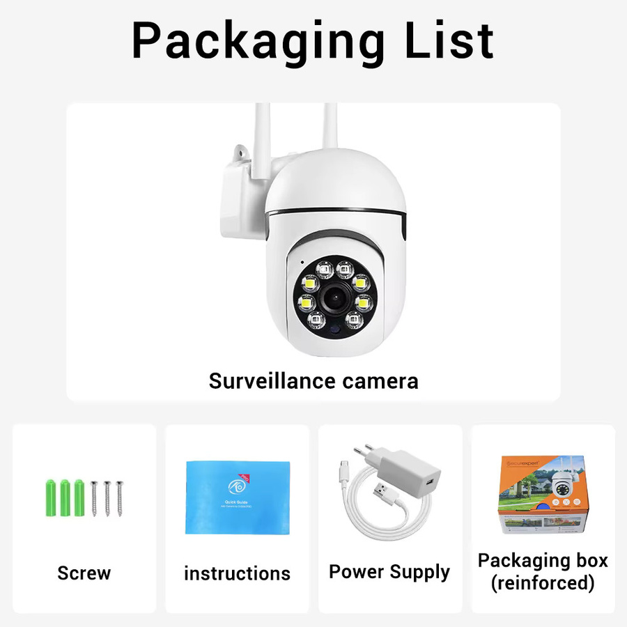 PEGATAH 8MP WLAN Sicherheitskamera in Weiß mit 4K Auflösung, ONVIF, Auto-Tracking für Innen- und Außenbereiche - Bild 4