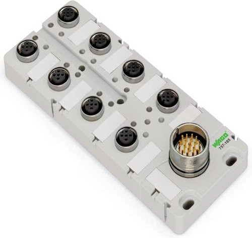 WAGO 757-144 Sensor/Aktorbox passiv M12-Verteiler mit Metallgewinde in Weiß - Bild 1