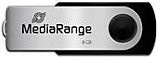 MediaRange USB Stick MediaRange Serie, 8 GB, USB 2.0, Drehkappengehäuse, schwarz-silber, B: 1,1 cm, T: 1,1 cm, H: 5,6 cm - Bild 1