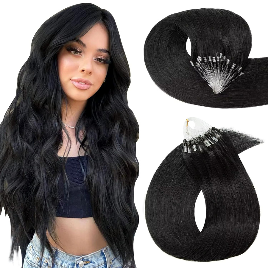Happy Monday Echthaarverlängerungen, 100 g, brasilianisches Remy-Haar, Schwarz, Damen - Bild 7