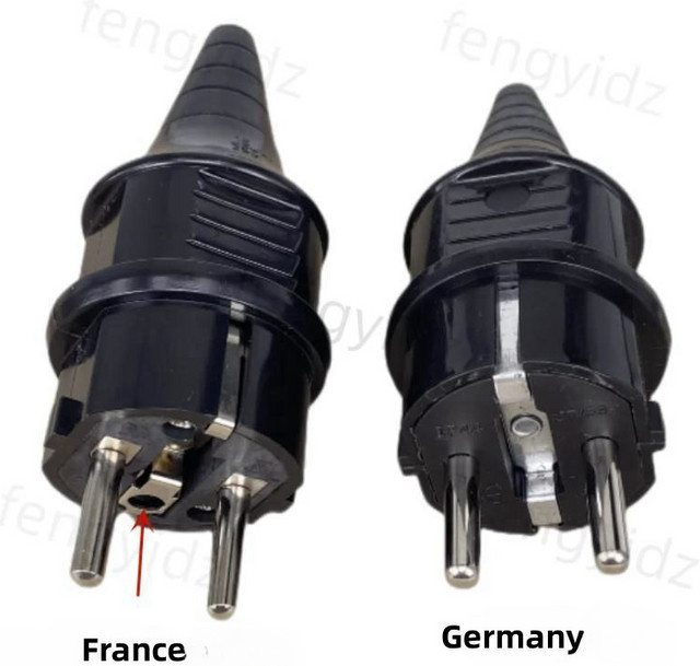 Fengyidz Schuko Netzstecker Typ F 16 A IP44 Schwarz - Bild 1