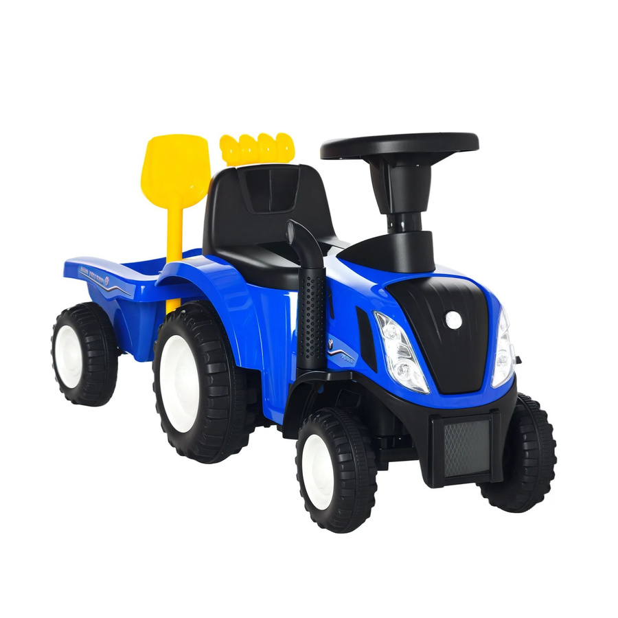 HOMCOM New Holland Kinder Rutschauto Traktor mit Hupe Blau - Bild 2