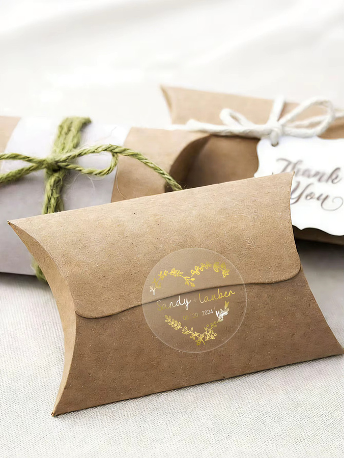 Personalisierte Hochzeitsaufkleber mit Goldprägung, runde Namensaufkleber für Braut und Bräutigam, Durchmesser: 3 cm, Farbe: Gold - Bild 3