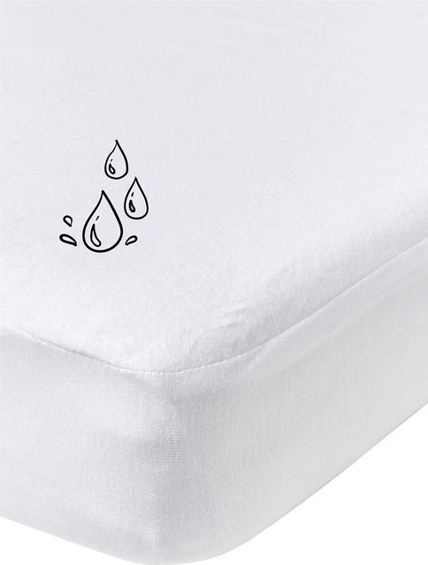 Meyco Baby Molton-Spannbetttuch wasserdicht und atmungsaktiv aus Baumwolle, Weiß, B/T: 60 x 120 cm - Bild 1