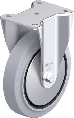 Blickle Stahlblech-Bockrolle BH-POEV 200KAD-SG-FA in Schwarz-Grau mit Schraubbefestigung, Rad-Durchmesser: 200 mm, Tragfähigkeit: 500 kg - Bild 1