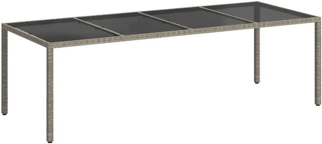 Furnicato Gartentisch aus Poly Rattan und gehärtetem Glas in Grau, B/T/H: 250 x 100 x 75 cm - Bild 1