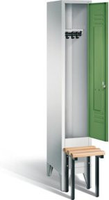 C+P Garderobenschrank Classic mit Resedagrün Front und lichtgrauem Korpus, H x B x T: 185 x 32 x 50 cm - Bild 1