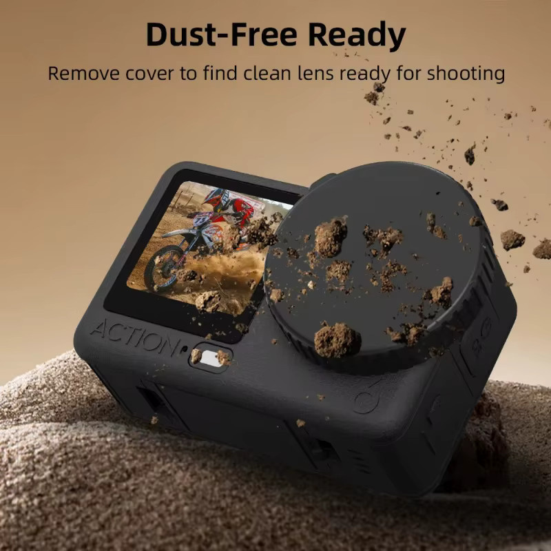 DJI Silikon-Objektivdeckel für Osmo Action 6 in Schwarz, kratzfeste und staubdichte Objektivschutzhülle - Bild 4