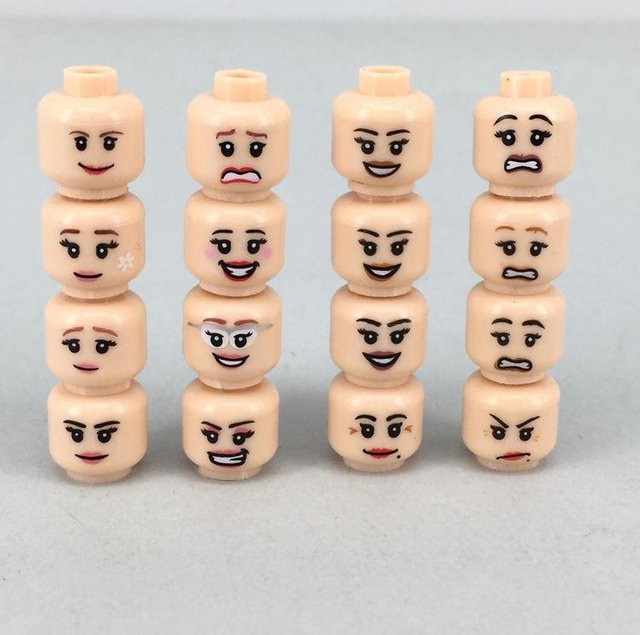 Yiran toy MOC Steine Figur Gesicht Junge und Mädchen Kopf Ausdruck Bausteine Spielzeug ab 3 Jahren - Bild 1
