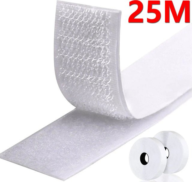 Selbstklebendes doppelseitiges Klettband Magic Sticker in Weiß, Breite: 50 mm, Länge: 25 m - Bild 1