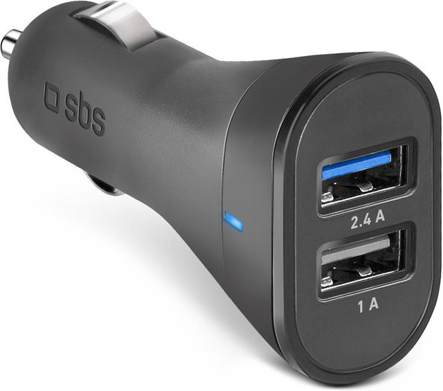 SBS Autoladegerät mit USB-A Anschluss, 12 W, 2,4 A, Schwarz - Bild 1