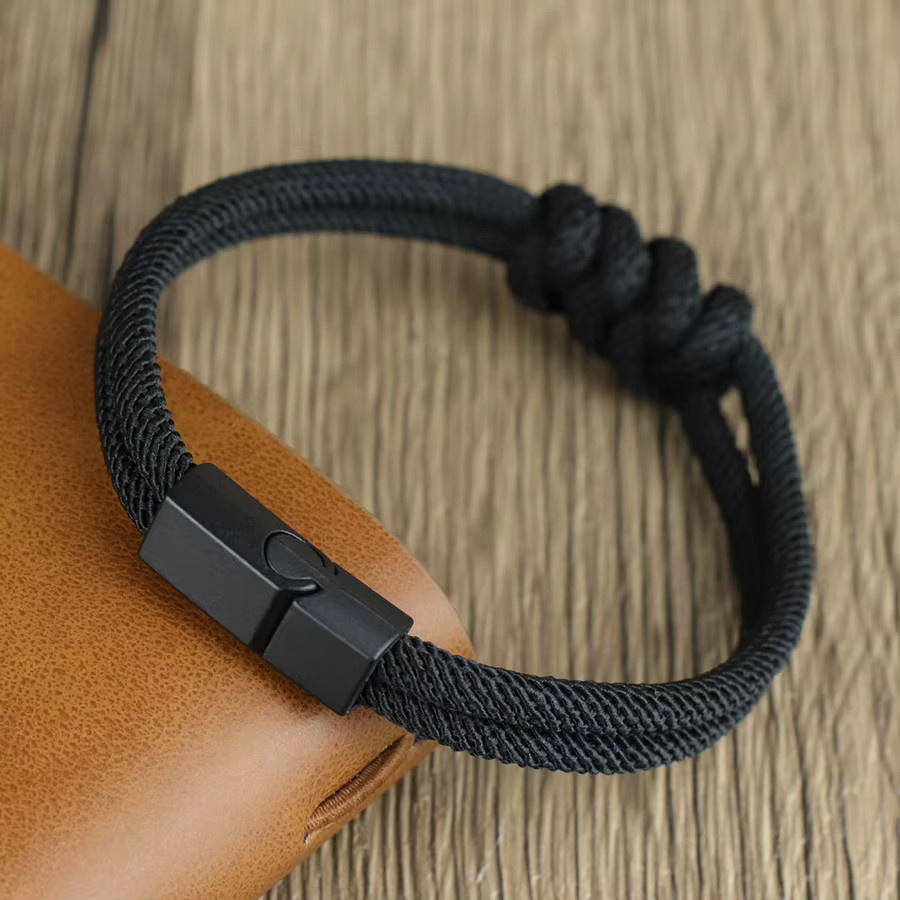 Noter Herren-Seil-Armband, Schwarz - Bild 2