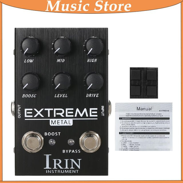 IRIN EXTREME Metal Effect Pedal Distortion High Gain Overdrive mit True Bypass in Schwarz für E-Gitarre - Bild 1