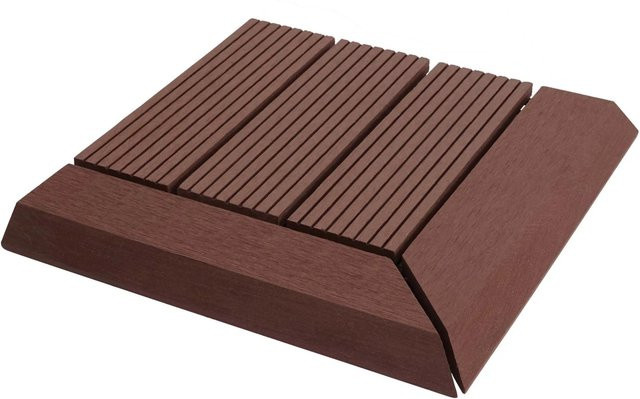 BERLINLODGE WPC Eck-Bodenfliese mit Abschluss Coffee Linear in Holzoptik, Ecke Links, B/T: 30 x 30 cm - Bild 1