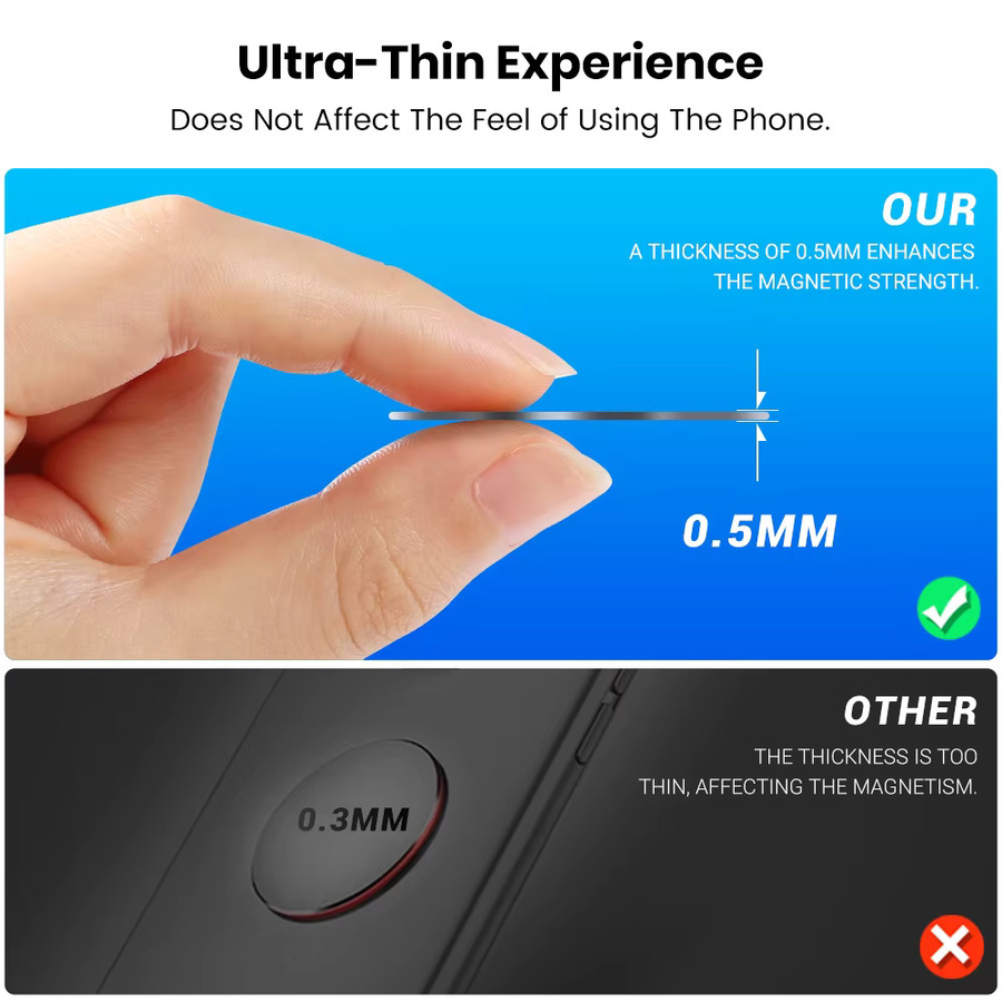 TOPK Universal-Metallplatte für magnetische Kfz-Telefonhalterungen, 4er-Pack, Schwarz - Bild 3