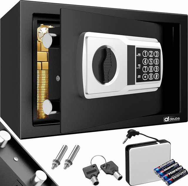 Deuba Elektrischer Möbeltresor Safe Grau B/T/H: 31 x 20 x 20 cm - Bild 1