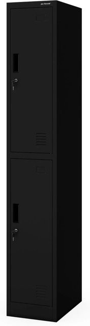 JAN NOWAK Sozialschrank IGOR 1 Plus aus Stahl in Schwarz, H: 185 cm, B: 32 cm, T: 45 cm - Bild 1