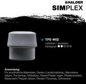 Halder SIMPLEX Ersatzeinsatz TPE-mid grau 60mm - Bild 2