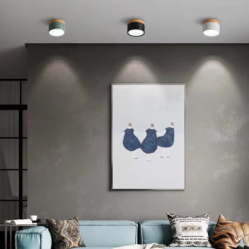 Dimmbare LED-Deckenleuchte ROANJUNYH im nordischen Holz-Design, modernes LED-Downlight Spotlicht in Multicolour - Bild 3