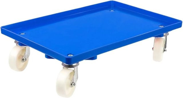 PROREGAL Transportroller für Euroboxen Blau mit Kunststoffrädern und geschlossenem Deck, Traglast 300 kg - Bild 1