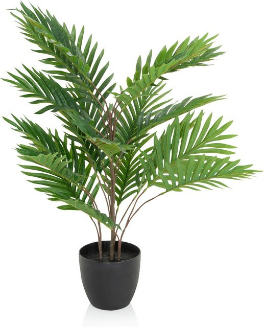 hjh OFFICE Kunstpflanze ARECA als Tischdeko aus Kunststoff und Stoff in Grün - Bild 1