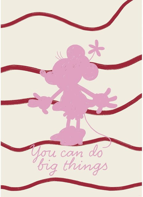 Komar Disney Minnie Mouse You Can Do Big Things Wandbild Rosa, Breite: 50 cm, Höhe: 70 cm - Bild 1