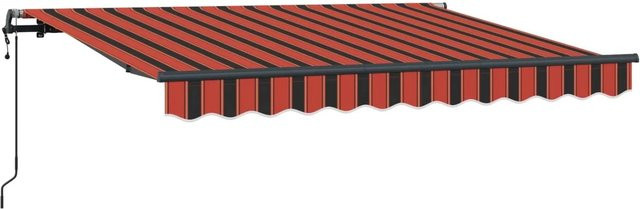 vidaXL Einziehbare Markise Orange mit Fernbedienung, gestreift, B: 250 cm, H: 200 cm - Bild 1