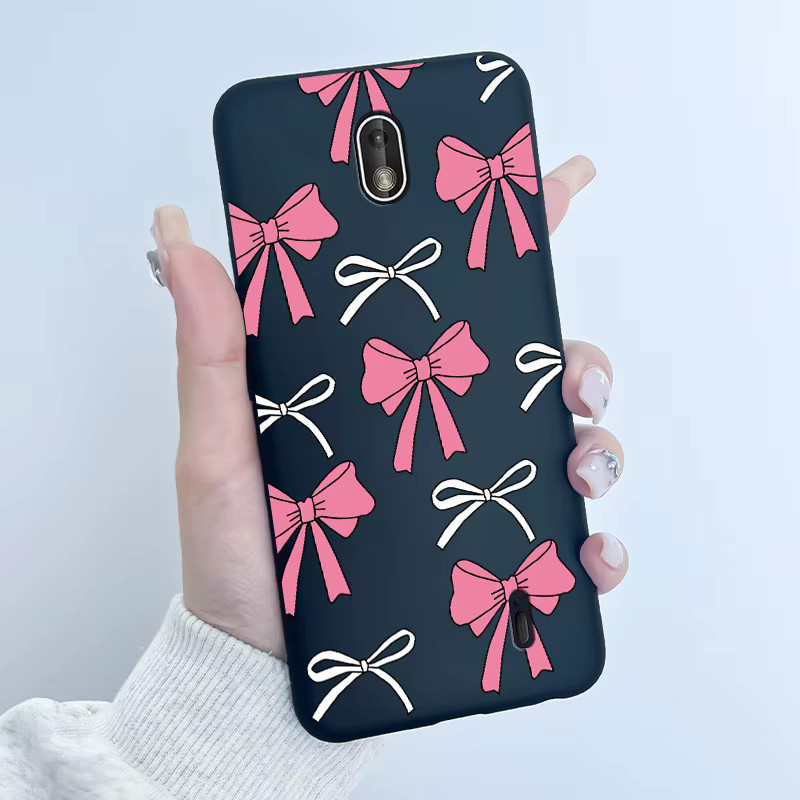 Matte TPU-Handyhülle für Nokia 1 Plus, 2, 2.1 und 2.2 in Schwarz mit süßem Kaninchen- und Katzen-Design - Bild 2