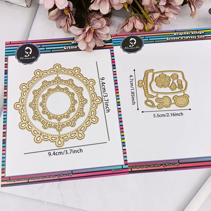 Alinacutle Metall-Stanzer Kreis-Nistrahmen und Geldbörse in Gold für DIY-Grußkarten und Handwerk - Bild 2
