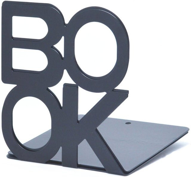 TOMTOP JMS Buchstützen aus Metall in Schwarz, rutschfeste dekorative Bücherregal-Halter für deine Bücher, B/T/H: 12,4 x 12,9 x 13,9 cm - Bild 1