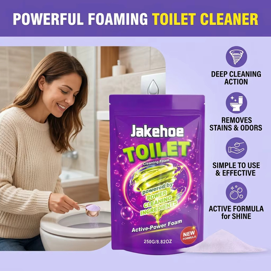 JAKEHOE Toiletten-Schaumreinigungspulver zur Entfernung von Kalk und Urinflecken in Purple - Bild 3
