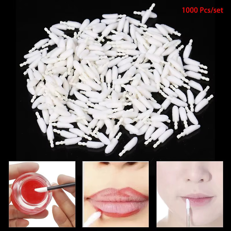 HNKMP Einweg Lippenpinsel mit Baumwollkopf, 1000 Stück, Unisex - Bild 2