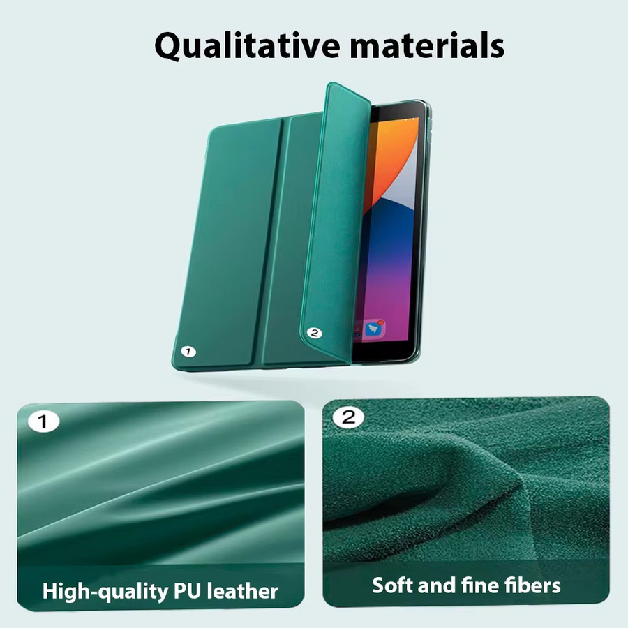 Magnetisches Smart Cover für Samsung Galaxy Tab A9 Plus 11in und Galaxy Tab S6 Lite 12,4in sowie S7 FE S8 S9 Plus, Flip Stand Case aus weichem TPU, Farbe: Grün - Bild 2