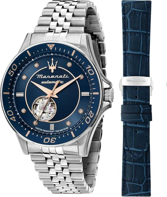 Maserati Herrenuhr Sfida Special Edition, Automatik, Edelstahl, Blau, 44 mm - Bild 1