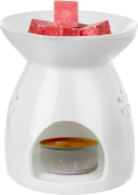 Keramik-Duftkamin für Tealights in Weiß, modernes Tischmodell für Weihnachten - Bild 1
