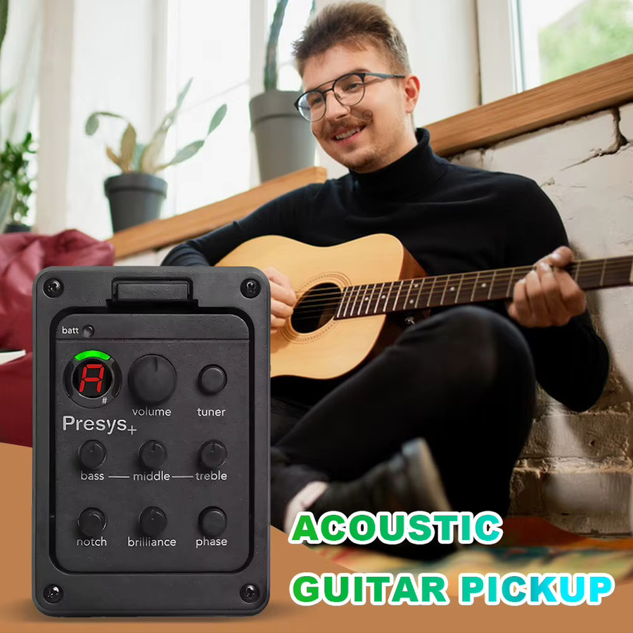 Fishman Presys+ Akustikgitarren-Preamp System mit Piezo-Pickup, Tuner und 4-Band Equalizer in Schwarz - Bild 2