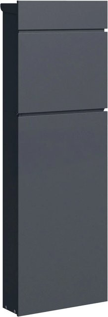 Relaxdays Standbriefkasten aus Stahl in Anthrazit, abschließbar, H: 111 cm, B: 39,5 cm, T: 14 cm - Bild 1