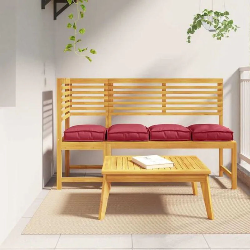 Vidaxl Palettenkissen Set für Sitzflächen, 4 Stück, Weinrot, quadratisch, Polyester, B/T/H: 40 x 40 x 8 cm - Bild 1