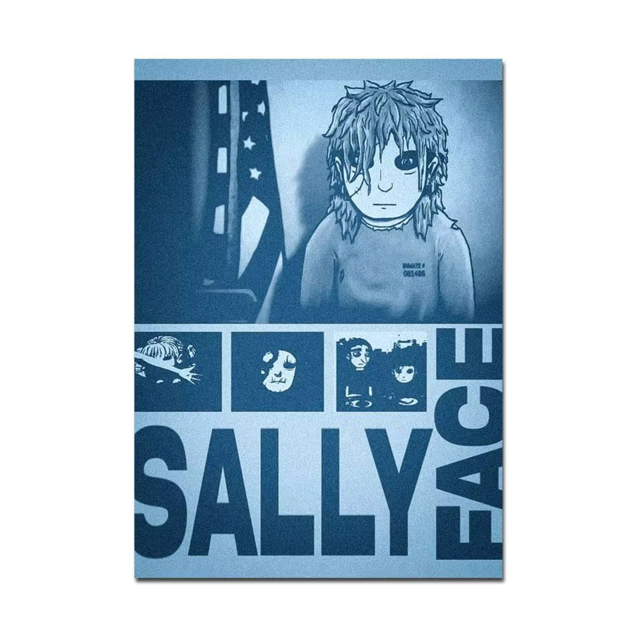 Sally Face Anime-Poster Selbstklebender Whitepaper-Aufkleber in Weiß zur DIY Raumdekoration - Bild 6