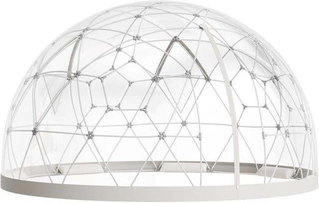 Gartendom Transparentes Blasenzelt als Geodätisches Kuppelgewächshaus mit Fenster, Weiß, B: 3,6 m, H: 2,2 m - Bild 1