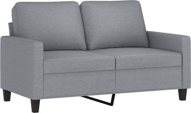 vidaXL 2-Sitzer-Sofa Hellgrau mit Stoffbezug und Metallrahmen - Bild 1
