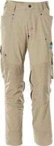 Mascot Arbeitshose mit Knietaschen und Reflexstreifen in Beige, Größe 82C44 mit Cordura-Material - Bild 1