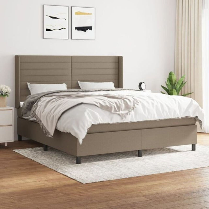 Vidaxl Boxspringbett mit Matratze aus Stoff in Taupe Meliert B/T/H: 160 x 200 cm - Bild 1
