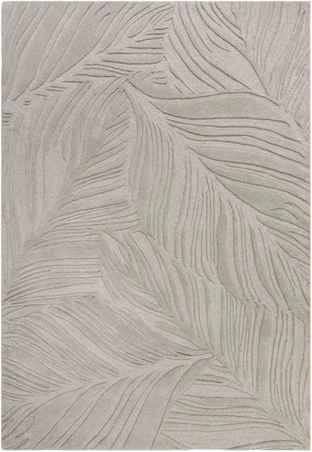 Flair Rugs Wollteppich Lino Leaf in Grau, Handgetuftet, Modernes Florales Design, B x T: 120 x 170 cm - Bild 1