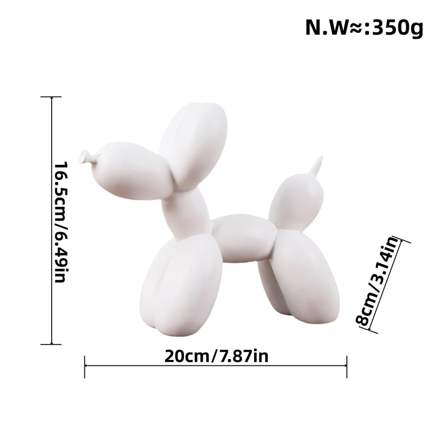 Yiran Furniture Ballonhund Ornament aus Harz in modernem nordischem Design für Wohnzimmer und Schlafzimmer - Bild 2