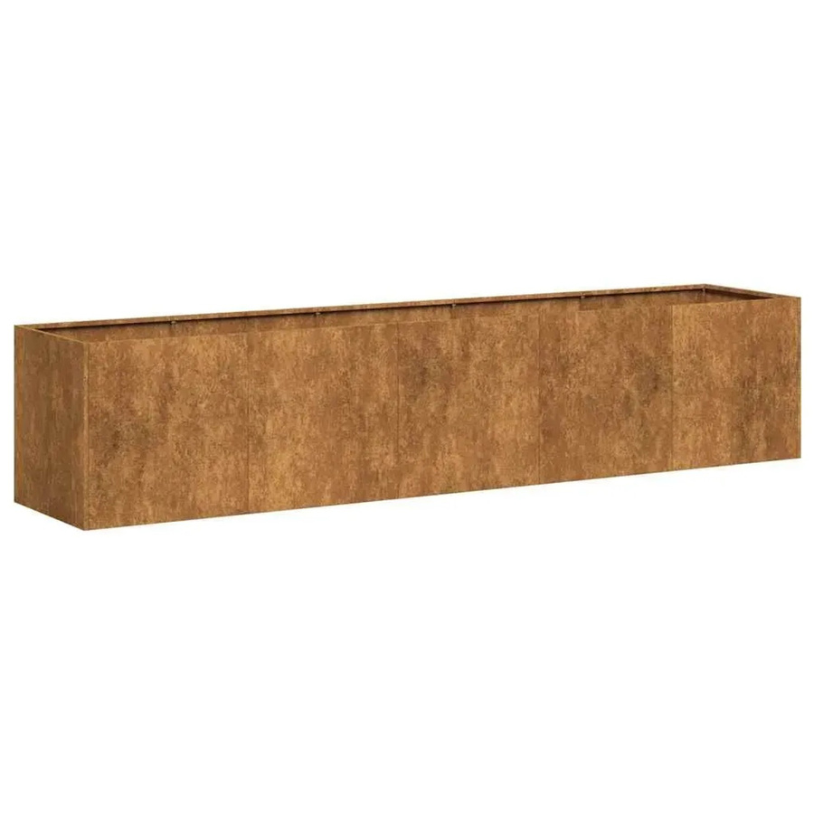 vidaXL Pflanzkübel aus wetterfestem Stahl in Braun, B/T/H: 200 x 40 x 40 cm - Bild 2