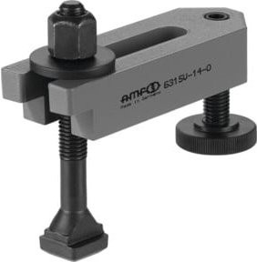 AMF Spanneisen 6315V abgesetzt mit Stützschraube Nut 22 mm in Grau - Bild 1