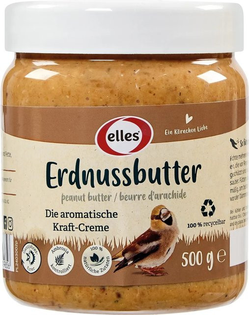 Elles Wildvogelfutter Erdnussbutter, 500 g, braun - Bild 1